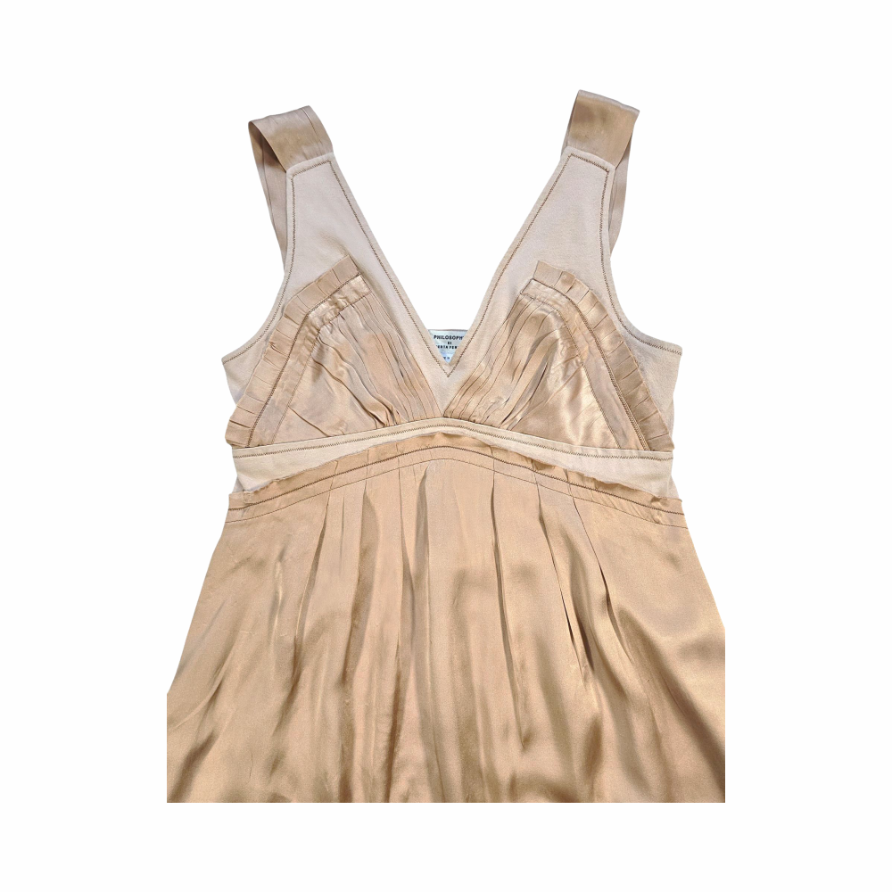 Silk Empire Dress with Pleated Details - Philosophy Di Alberta Ferretti (Copy)