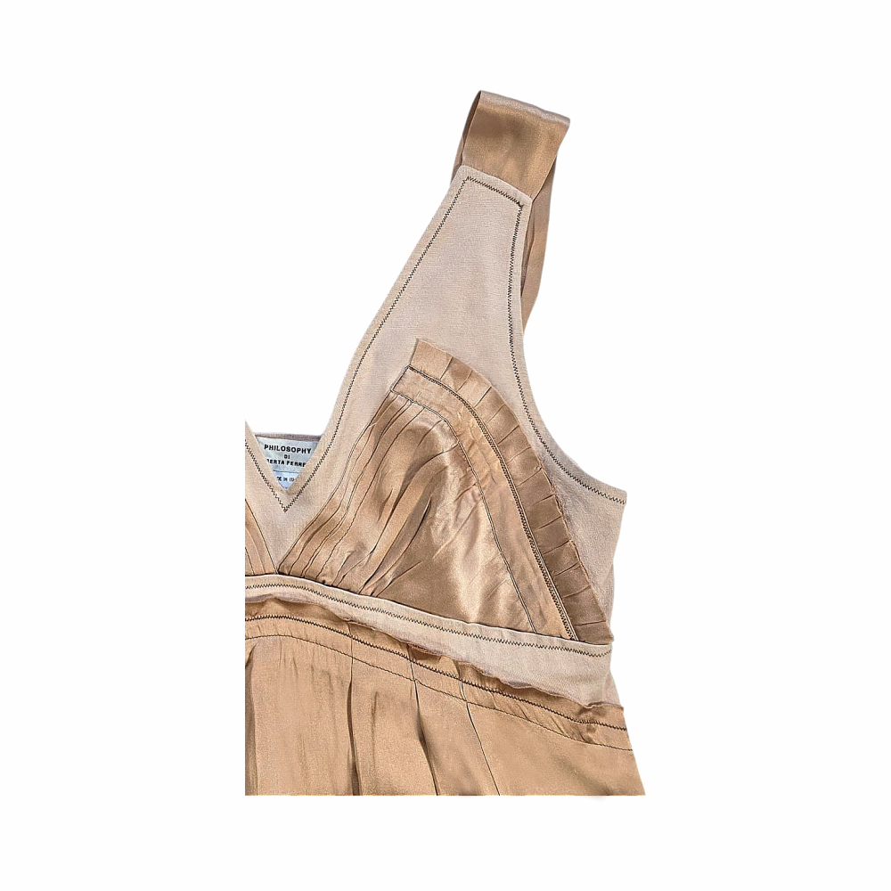 Silk Empire Dress with Pleated Details - Philosophy Di Alberta Ferretti (Copy)