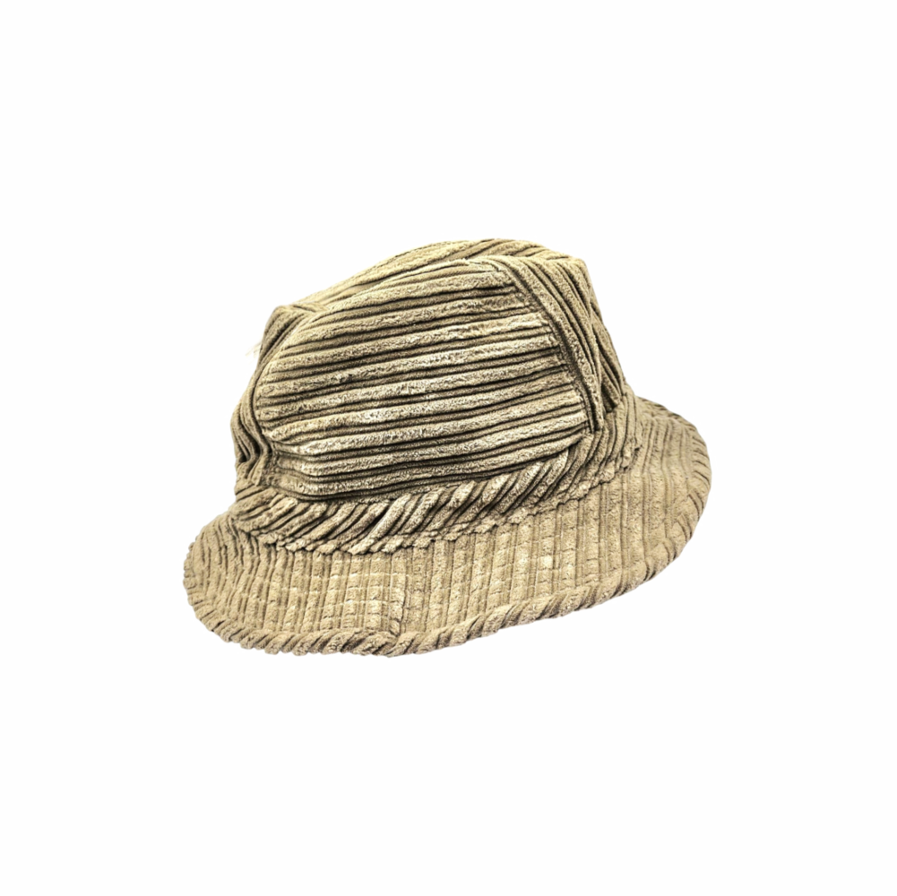 Vintage 1970s Corduroy Trillby Hat - Biba