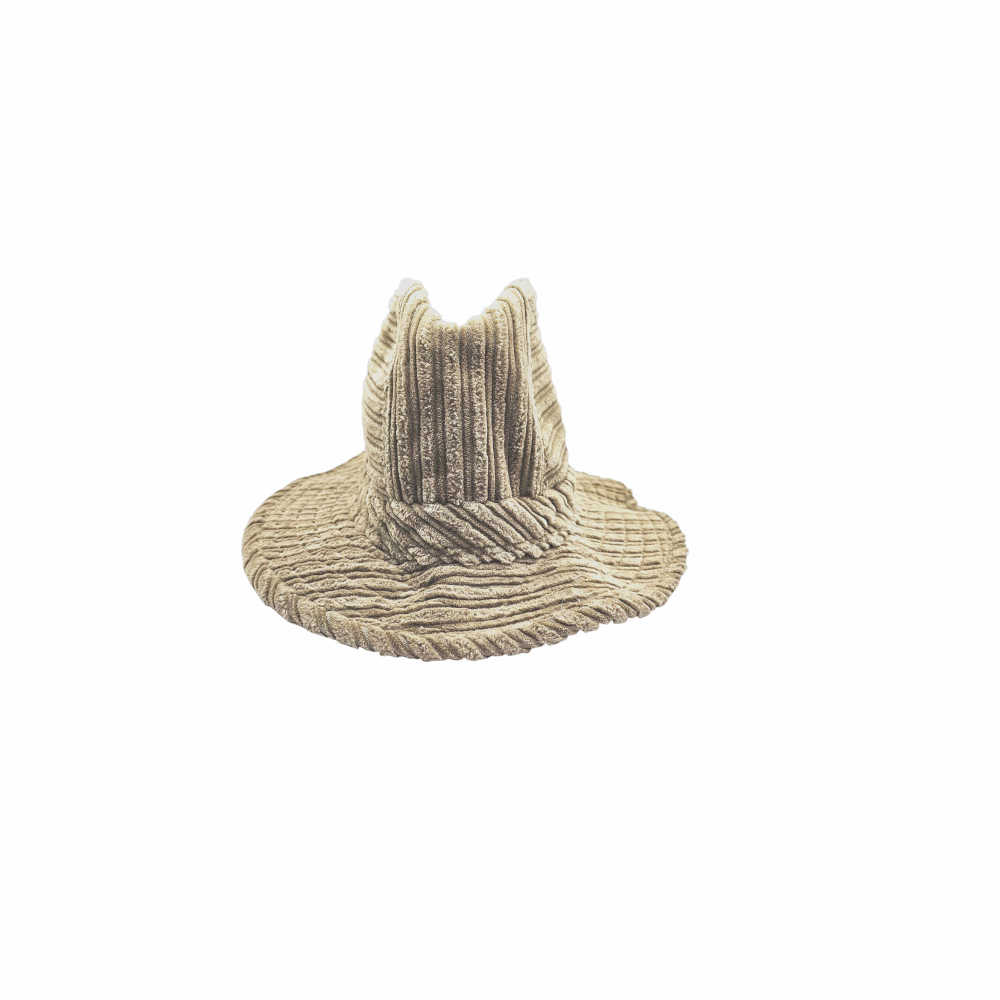 Vintage 1970s Corduroy Trillby Hat - Biba
