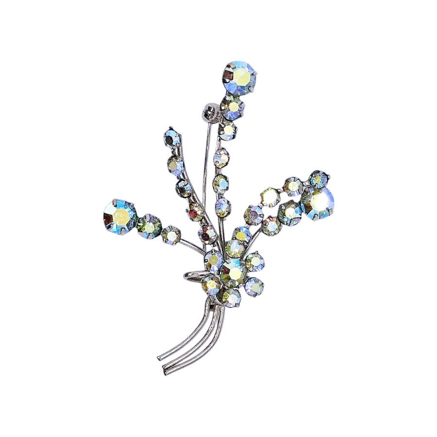 Vintage Diamanté Floral Brooch - Re:Velvet