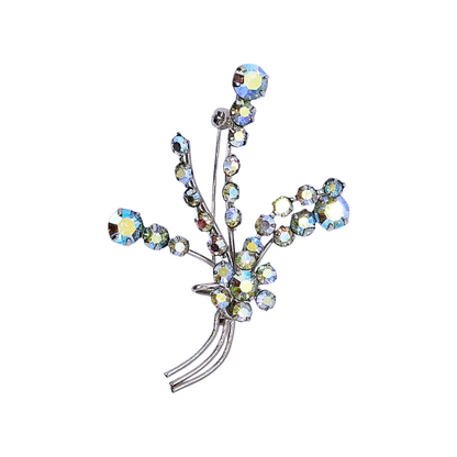 Vintage Diamanté Floral Brooch - Re:Velvet