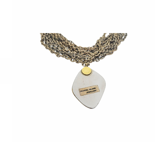 Customised Multi-Strand Chain Necklace with Ceramic Pendant