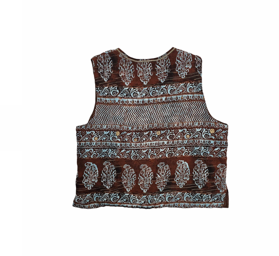 Batik Print Embellished Unisex Waistcoat - Emporio Armani