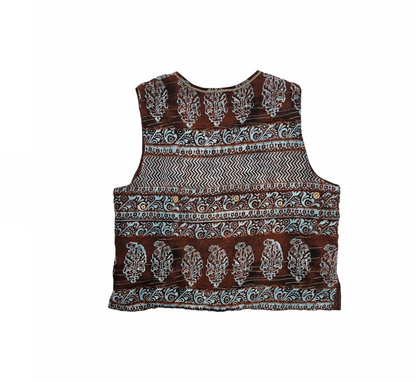 Batik Print Embellished Unisex Waistcoat - Emporio Armani