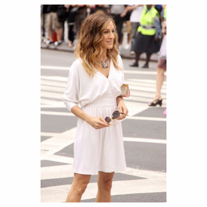 V-Neck Mini Cocktail Dress - Halston Heritage