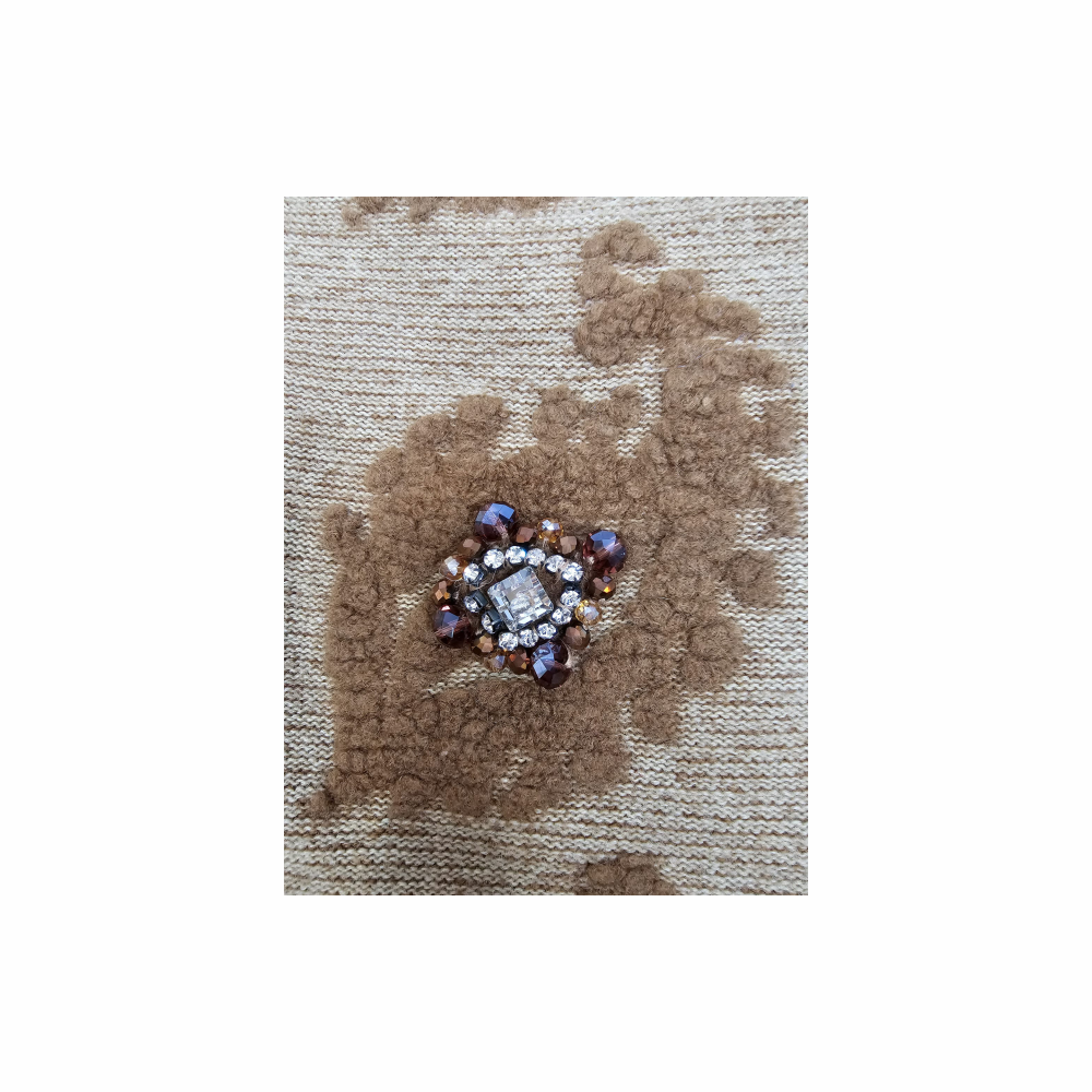 Vintage Virgin Wool Jewel Embellished Cardigan - Huddlespun
