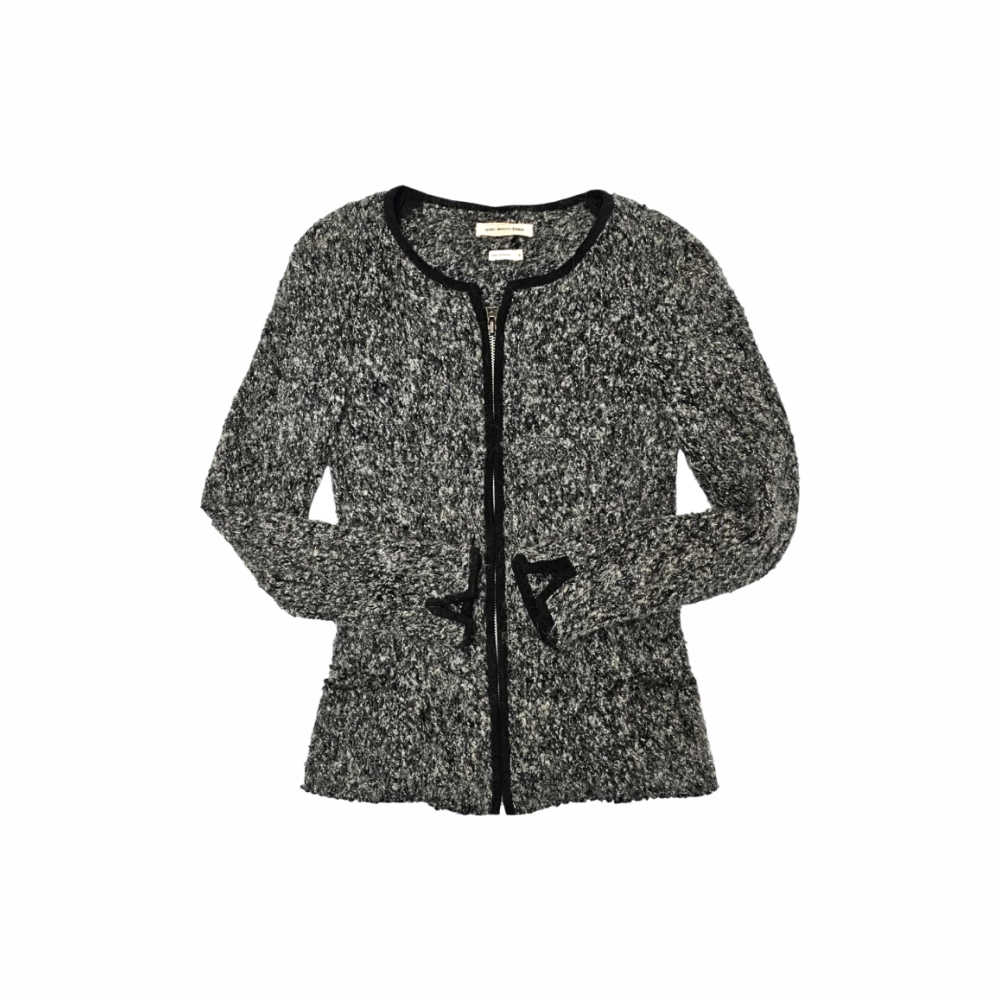 Grey Bouclé Wool Blend Zip Jacket - Isabel Marant Etoile - Re:Velvet
