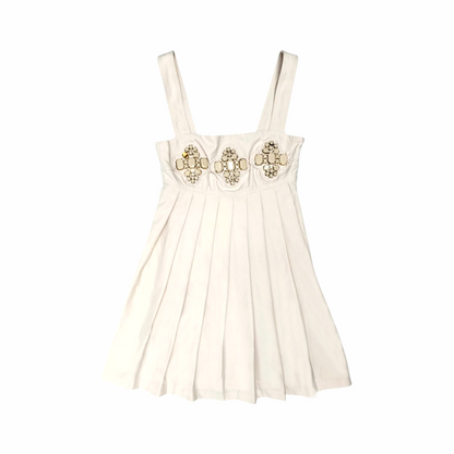 Embellished Empire Pleated Dress - Karta