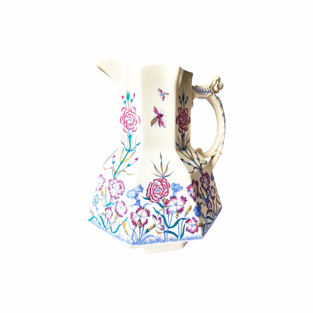 Floral and Nature Decorated Jug  - Late 1800s or Early 1900s - Late Mayers - Re:Velvet