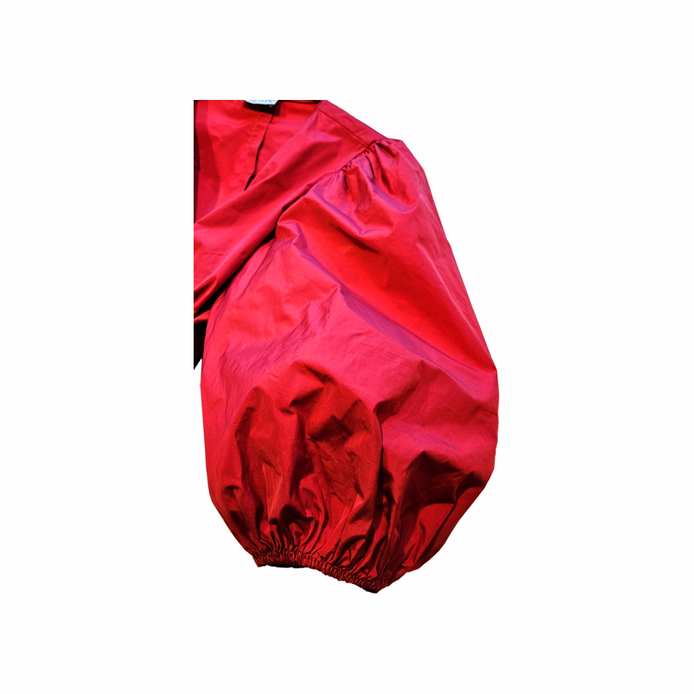 Chemise cache-cœur en taffetas à manches ballon - RedValentino