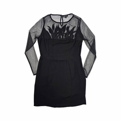 Sheer Decolletage Body Con Dress - Top Shop