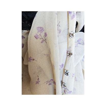 Vintage Floral  Muslin Dress with Lace Panels