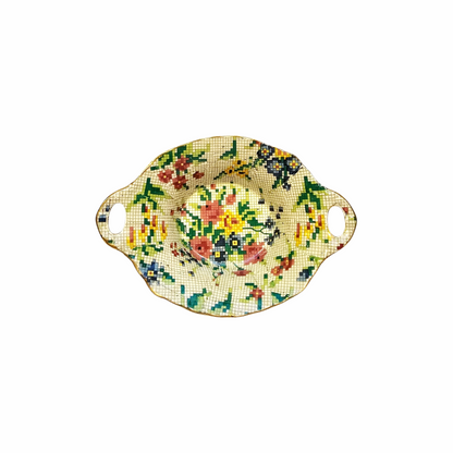 Vintage  "Queen Anne" Chintz Candy Dish Reg. #22445 - Royal Winton / Grimwades - Re:Velvet