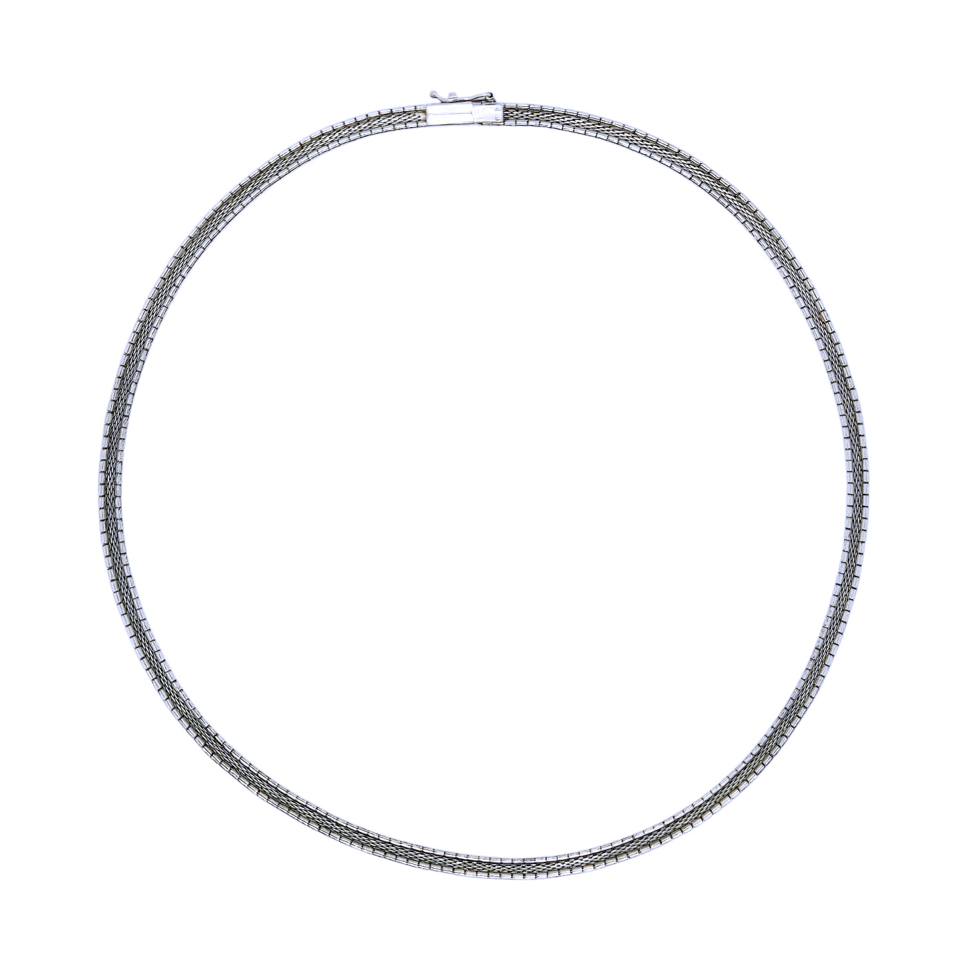 Vintage Sterling Silver Flat Snake Chain Necklace