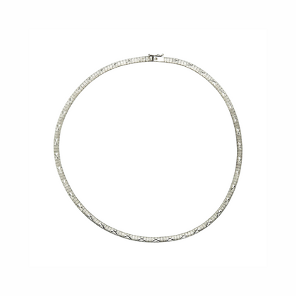 Vintage Sterling Silver Flat Snake Chain Necklace