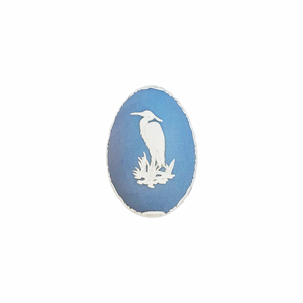 Jasperware  Egg Shaped Trinket Box with Stork Sprig - Wedgwood - Re:Velvet