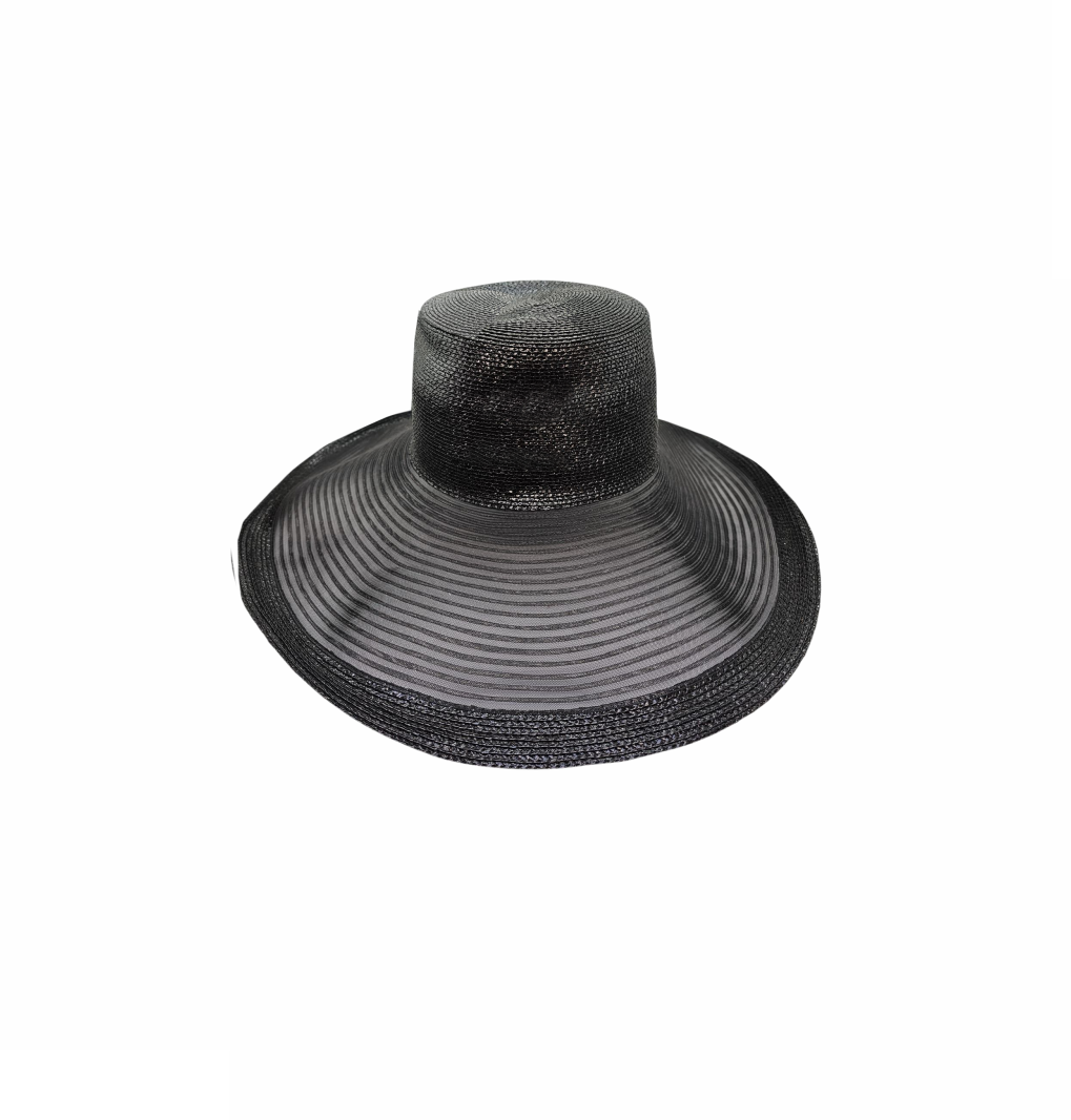 80s Wide Semi Sheer Brim Elegant Sun Hat