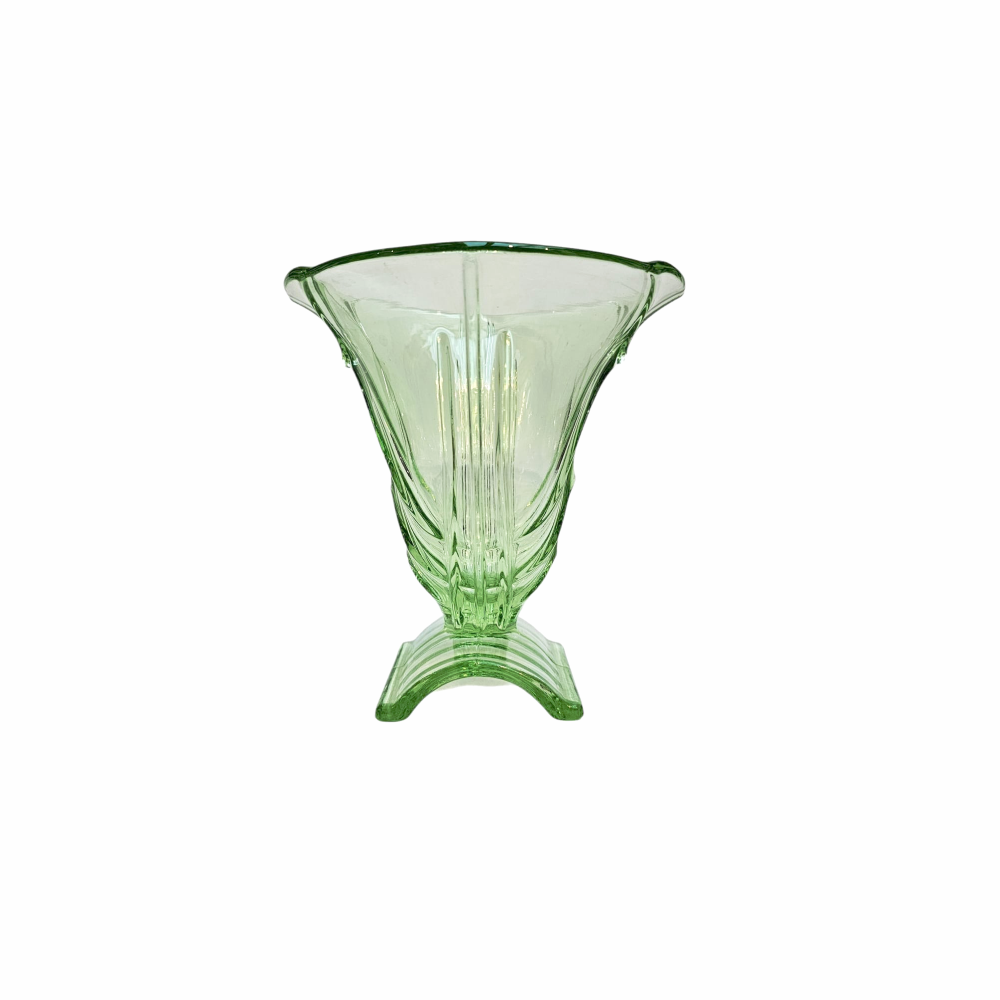 Vase Art Déco en verre d'uranium - Stölzle