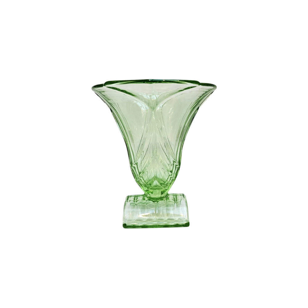 Vase Art Déco en verre d'uranium - Stölzle